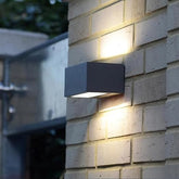 Front view of wall light with beam angles visible